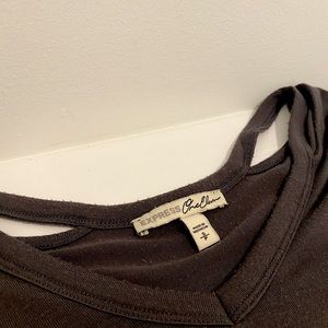 Grey Long Sleeve V-Neck Shirt from Express